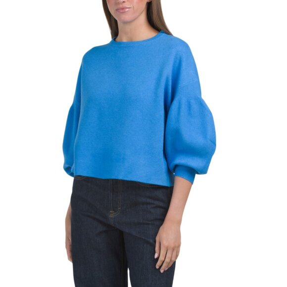 OAT NEW YORK Sweaters - OAT NEW YORK Blue Bubble Sleeve Sweater